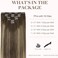 Clip In Hair Extensions Real Human Hair, 20Inch 120G 7Pcs, #4/26/4 Balayage Chocolate Brown To Honey Blonde, Remy Human Hair Extensions Clip Ins For Women, Natural Human Hair