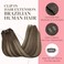 Clip In Hair Extensions Real Human Hair, 20Inch 120G 7Pcs, #4/26/4 Balayage Chocolate Brown To Honey Blonde, Remy Human Hair Extensions Clip Ins For Women, Natural Human Hair