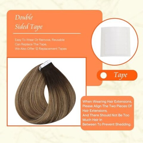 Full Shine Tape In Real Hair Extentions 20 Inch Remy Hair Extensions Balayage Ombre Extensions Color 2 Fading To 3 And 27 Honey Blonde Tape In Hair Extensions Human Hair 50 Grams 20 Pcs Add Volume