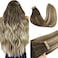 الشريط في الشعر ملحقات الشعر البشري الحقيقي 20pcs 50G 45CM Balayage الجوز البني إلى الرماد البني والتبييض شقراء الشعر ريمي حقيقي ملحقات الشعر سلس مستقيم الشعر البشري