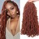 6 Packs Copper Red New Faux Locs Crochet Hair Pre-Looped 18 Inch Ginger Goddess Faux Locs Dreadlocks Crochet Hair Synthetic Soft Locs Hair Extensions For Women (18 Inch, 350#)