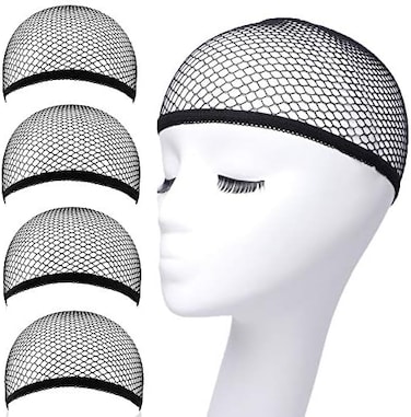 Annelbel Wig Caps, 4Pcs Black Mesh Wig Cap Net, Closed End Hair Mesh Net Wig Caps, Wig Caps For Long Or Short Hair Hold Securely In Place
