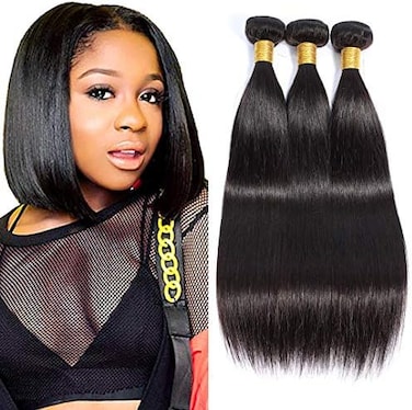 شعر عذراء برازيلي مفرود 8 8 8 بوصة (100 جم/3.52 أونصة، لون أسود طبيعي) نسج شعر بشري 100% حزم شعر بشري غير معالج وصلات شعر ريمي مستقيم أسود طبيعي (8 بوصة 8 بوصة 8 بوصة، مستقيم)