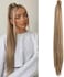 Seikea 28 Inch Clip In Ponytail Extension Wrap Around Long Straight Pony Tail Hair Synthetic Hairpiece For Women Color Ash Blonde With Golden Blonde
