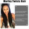3 Packs Kinky Marley Braiding Hair For Twists 18 Inch Long Afro Kinky Marley Hair Twist For Butterfly Locs Crochet Braids Hair(1B#)