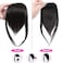 Dsoar Thick Side Bang Clip In Bangs Real Human Hair Bang Natural Clip On Side Bangs Straight Fringe Hair Extensions(Natural Color,With Temples)