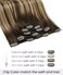 Human Hair Clip In Extensions Brown To Caramel Blonde Balayage Clip In Hair Extensions Human Hair Brown Balayage Hair Extensions Real Human Hair Clip Ins For Short Hair 12 Inch 70G/5Pcs