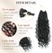 Goddess Box Braids Crochet Hair Bohomian Crochet Box Braids Curly Ends 8 Pack 3X Crochet Braids Synthetic Braiding Hair Extension (12, 1B)