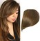 غرة جانبية سميكة، غرة مثبتة، غرة شعر طبيعي، غرة ممسوحة، وصلات شعر، غرة مثبتة، شعر مستعار بمظهر طبيعي أنيق للفتيات، بني فاتح