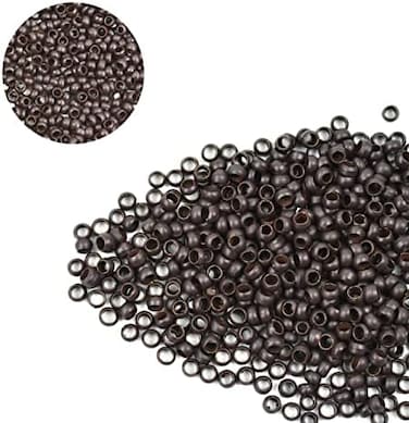 200 Pcs 2.5Mm Copper Nano Rings Micro Links Rings Hair Beads For Hair Extensions Feather Extension (Dark Brown)