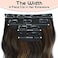 Vigorous Clip In Hair Extensions Black&amp;Dark Mix Light Brown Hair Extensions Clip Ins 4Pcs Thick Synthetic Wavy Hair For Women