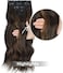 Vigorous Clip In Hair Extensions Black&amp;Dark Mix Light Brown Hair Extensions Clip Ins 4Pcs Thick Synthetic Wavy Hair For Women