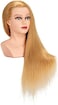 Training Head 28-30" 100% Human Hair Mannequin Hairdressing Practice Hair Styling Cosmetology Manikin Doll With Clamp Stand (Blond)
