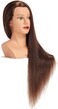 رأس التدريب 28-30 بوصة 100% شعر بشري عارضة أزياء لتصفيف الشعر وممارسة تصفيف الشعر وتجميل دمية مانيكين مع مشبك (بني)