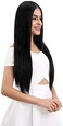 Reecho 18" Straight Long 4 Pcs Set Thick Clip In On Hair Extensions Natural Black