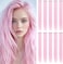 Tofafa 22 Inch Colored Hair Extensions,Multi-Colors Party Highlights Clip In Synthetic Hair Extensions(10Pcs Light Pink)