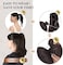 Sofeiyan (33Cm (Pack Of 1), Darkest Brown Tend To Black) - 33Cm Ponytail Extension Long Curly Ponytail Clip In Claw Hair Extension Natural Looking Synthetic Hairpiece For Women