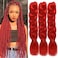 تجديل الشعر الأحمر كانيكالون تجديل الشعر 3 حزمة 24 بوصة الشعر الاصطناعية لتضفير الكروشيه تويست صناديق الضفائر الشعر للنساء السود (24 بوصة، أحمر)