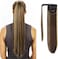 Seikea Clip In Ponytail Extension Wrap Around Long Straight Hair Extension 28 Inch Synthetic Hairpiece - Brown/Blonde Mix