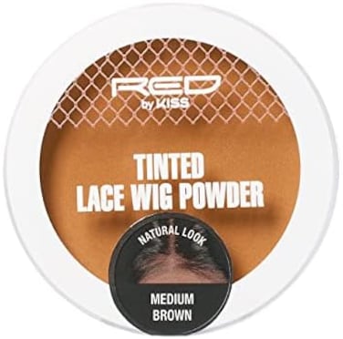 Red By Kiss Stocking Wig Cap 5 Pcs (Natural Brown) With Lace Wig Powder Tinted (Medium Brown)