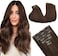 Goo Goo Clip In Hair Extensions Real Human Hair, 14Inch 130G 9Pcs, #4A Chocolate Brown, Remy Human Hair Extensions Clip Ins For Women, Natural Human Hair