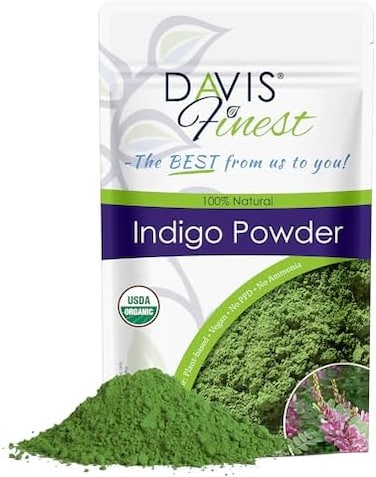 Indigo Powder Hair Dye, Natural Black Henna Hair Colour Without Chemicals, Ppd-Free Beard Dye 100G