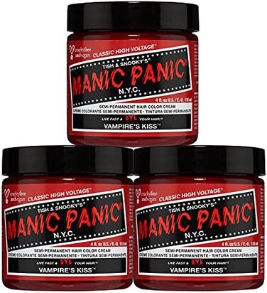 صبغة شعر حمراء من مانيك بانيك فامباير كيس، 3 قطع
