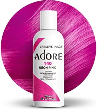 Adore Semi-Permanent Haircolor #140 Neon Pink 4 Ounce (118ml)
