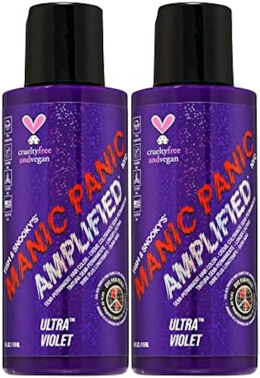 كريم تلوين الشعر شبه الدائم المضخم من مانيك بانيك - بنفسجي فائق 118 مل، عبوة من 2 بوصة