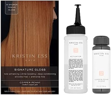 Kristin Ess Signature Hair Gloss - Semi Permanent Hair Dye - Copper Penny: Medium Copper Gold
