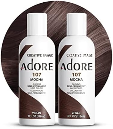 Adore Semi-Permanent Haircolor #107 Mocha 4 Ounce (118ml) (2 Pack)