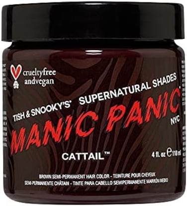 صبغة شعر بني متوسط ​​من مانيك بانيك كاتيل - خارق للطبيعة - لون شعر بني شوكولاتة شبه دائم متوسط ​​اللون للنساء والرجال - نباتي، خالٍ من البولي بروبيلين والأمونيا (4 أونصة)