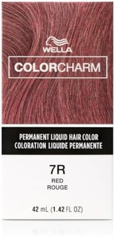 Color Charm Wella Permanent Liquid Hair For Gray Coverage, 7R Red
