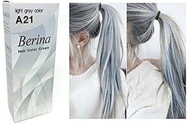 A21 Light Grey Silver Permanent Hair Dye Color Cream Unisex - Punk Style