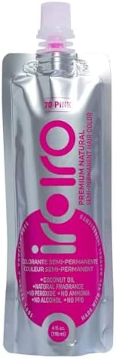 Iroiro Premium Natural Semi-Permanent Hair Color, Pink, 4 Oz.