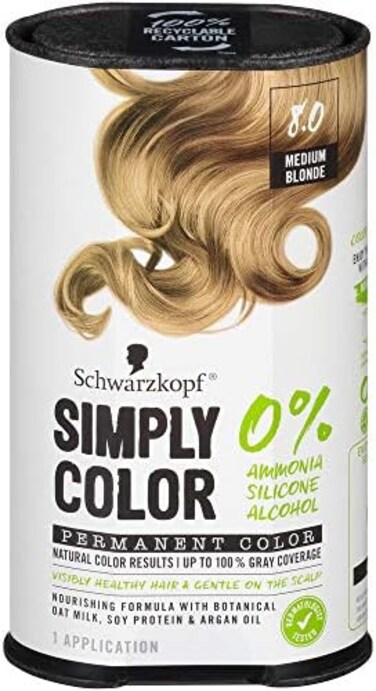 Schwarzkopf Simply Color Permanent Hair Color, 8.0 Medium Blonde