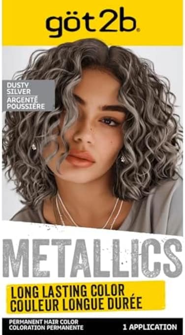 صبغة شعر معدنية دائمة من جوت 2 بي، M72 فضي ترابي