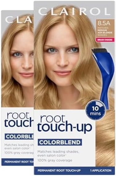 Clairol Root Touch-Up By Nice'N Easy Permanent Hair Dye, 8.5A Medium Ash Blonde Hair Color, 2 Count