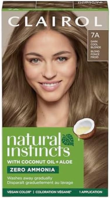 Clairol Natural Instincts Demi-Permanent Hair Dye, 7A Dark Cool Blonde Hair Color, Pack Of 1