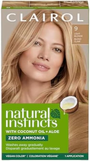 Clairol Natural Instincts Demi-Permanent Hair Dye, 9 Light Blonde Hair Color, Pack Of 1