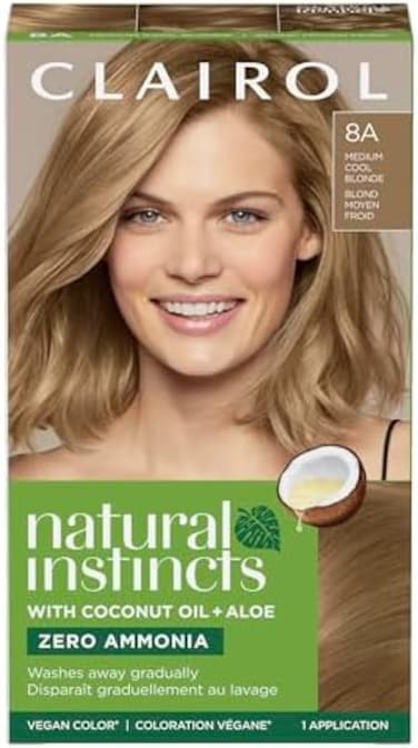 Natural Instincts Haircolor - 8A Medium Cool Blonde By Clairol For Women - 1 Application Hair Color