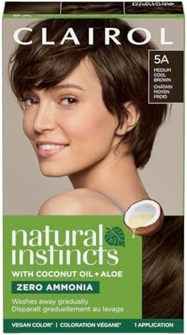 Clairol Natural Instincts Demi-Permanent Hair Dye, 5A Medium Cool Brown Hair Color, Pack Of 1