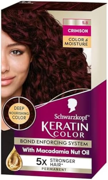 Schwarzkopf Keratin Color, Color &amp; Moisture Permanent Hair Color Cream, 9.89 Crimson