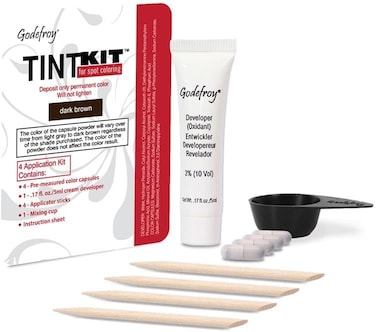 Godefroy (Dark Brown) - Hair Colour Kit For Spot Colouring, Covers Up Grey Hairs, Dark Brown, 4-Applicaion Kit