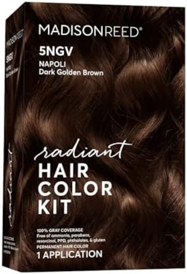 Madison Reed Radiant Hair Color Kit, Dark Golden Brown For 100% Gray Coverage, Ammonia-Free, 5Ngv Napoli Brown, Permanent Hair Dye, Pack Of 1