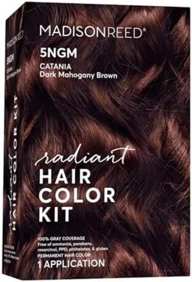 Madison Reed Radiant Hair Color Kit, Dark Cinnamon Brown For 100% Gray Coverage, Ammonia-Free, 5Ngm Catania Brown, Permanent Hair Dye, Pack Of 1