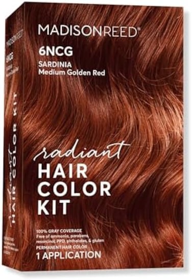 Madison Reed (Pack Of 1, Sardinia - 6Ncg) - Radiant Hair Colour Kit, Medium Amaretto For 100% Grey Coverage, Ammonia-Free, 6Ncg Sardinia, Permanent Hair Dye, Pack Of 1
