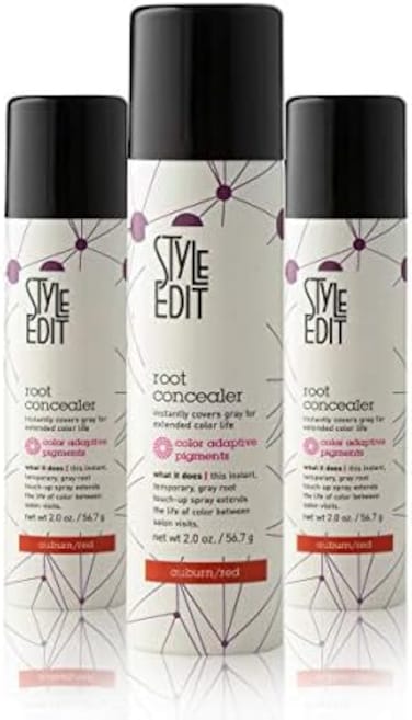 Style Edit Root Concealer Touch Up Spray, Instantly Covers Grey Roots, Professional Salon Quality Cover Up Hair Products For Women  Auburn/Red 2 Ounce (Pack Of 3)