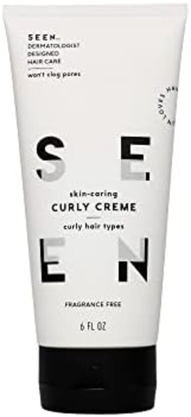 Seen Curly Creme, Fragrance Free - Non-Comedogenic &amp; Sulfate Free Curl Defining Styling Hair Cream- Anti Frizz- Heat Protectant- Safe For Sensitive Skin