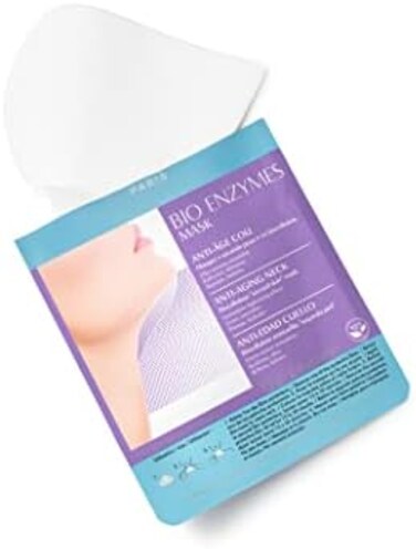 قناع تاليكا بيو إنزيمات مضاد للشيخوخة للرقبة - قناع تنعيم مضاد للشيخوخة للرقبة - قناع ترطيب الرقبة من السليلوز الحيوي - قناع التجميل الثاني لتأثير البشرة، 12 جم